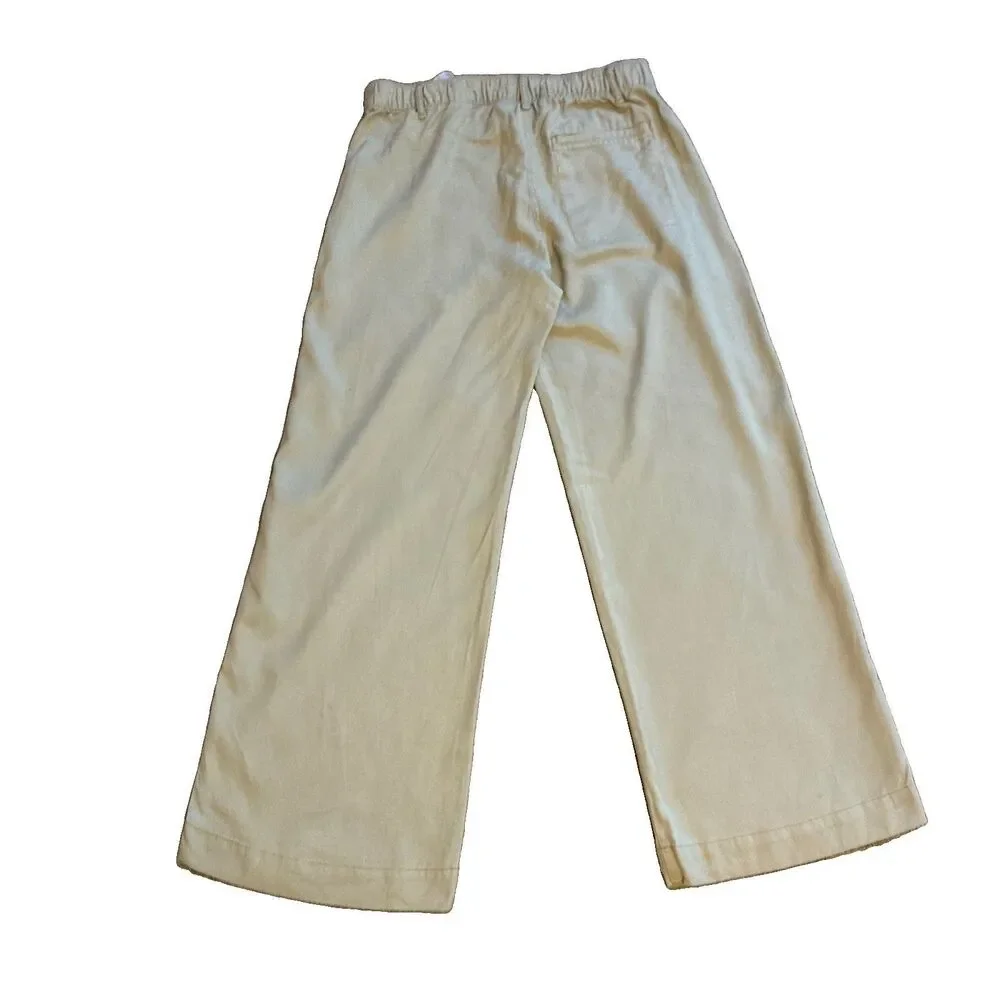 Banana Republic Women's Super-Soft Soma Mid-Rise Wide-Leg Pants Green Tea Sz S